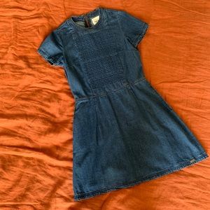 BellField Embroidered Denim Dress